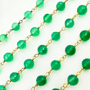 Green Onyx Gold Plated Wire Chain